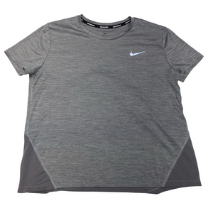 Nike Dri-Fit Running Shirt Women's Size Large Gray Short Sleeve Training